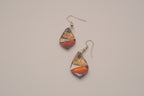 Fused art glass dangle earrings