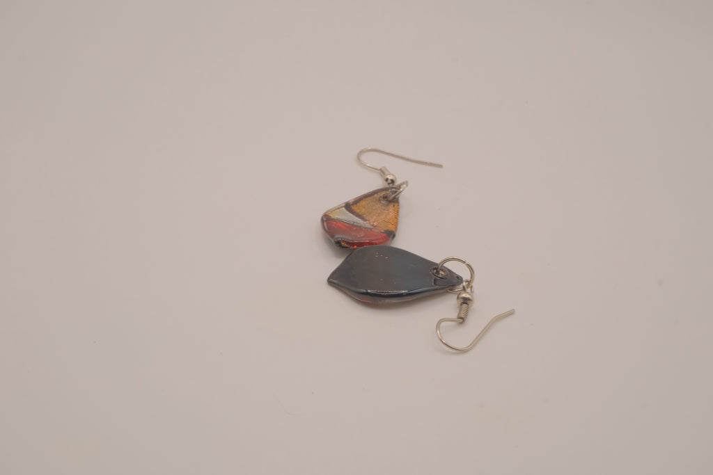 Fused art glass dangle earrings