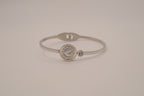 Minimalist cuff with Mother of Pearl/Faux onyx inlay