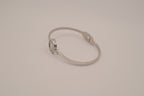 Minimalist cuff with Mother of Pearl/Faux onyx inlay