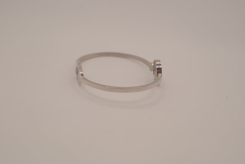 Minimalist cuff with Mother of Pearl/Faux onyx inlay
