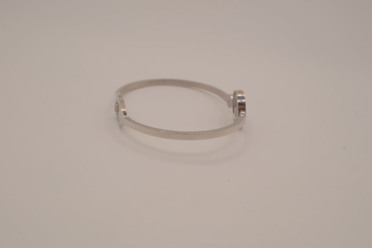 Minimalist cuff with Mother of Pearl/Faux onyx inlay