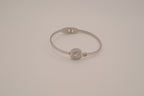 Minimalist cuff with Mother of Pearl/Faux onyx inlay