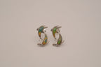 Mood stone dolphin stud earrings