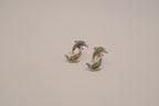 Mood stone dolphin stud earrings