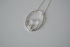 Floating heart pendant necklace
