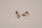 Mood stone dolphin stud earrings