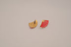Vintage Japanese-style red enamel fan earrings