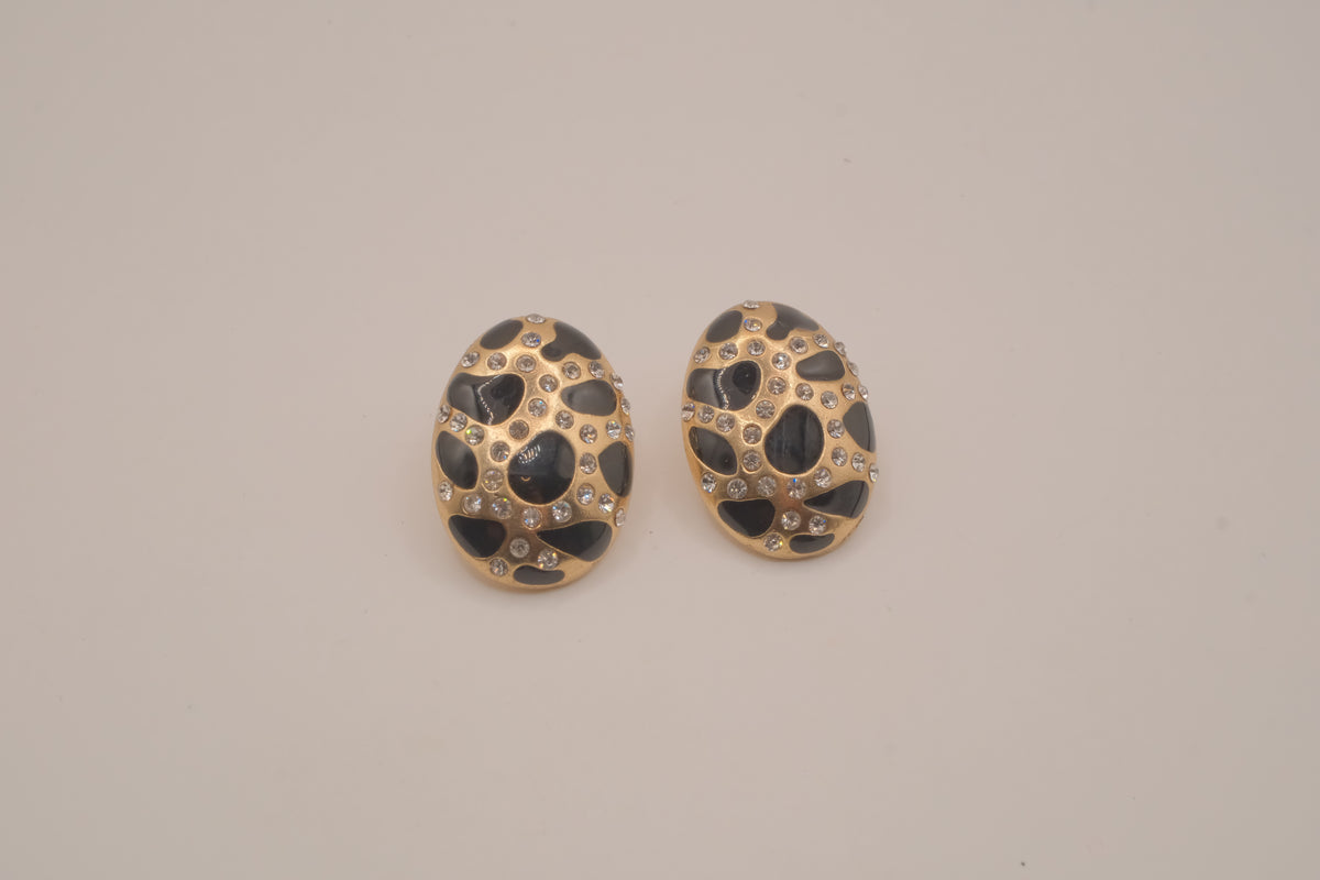 Vintage 1980s-style statement button earrings