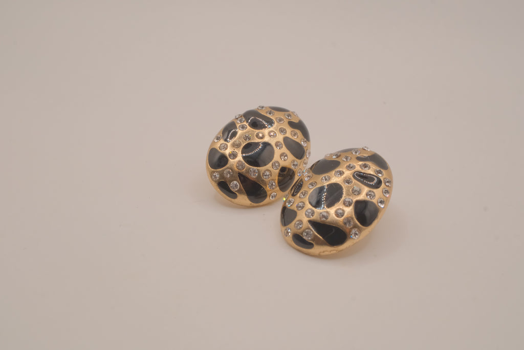 Vintage 1980s-style statement button earrings