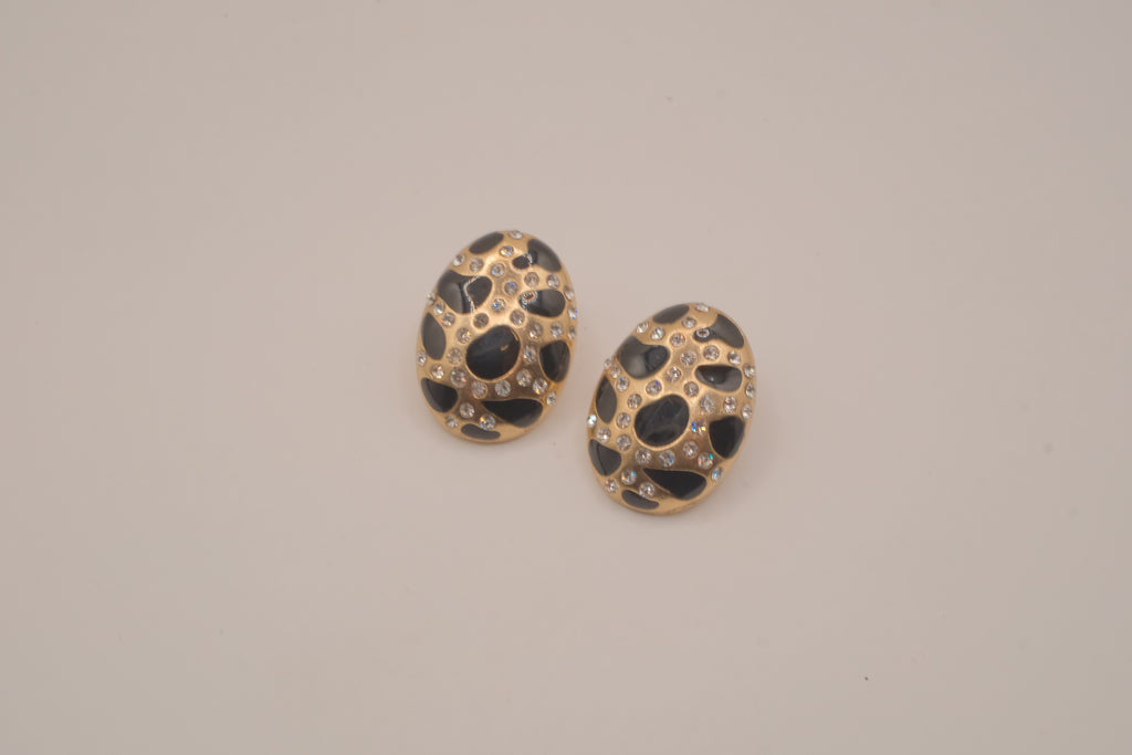 Vintage 1980s-style statement button earrings