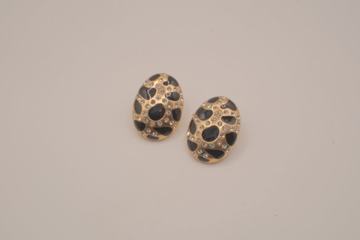 Vintage 1980s-style statement button earrings
