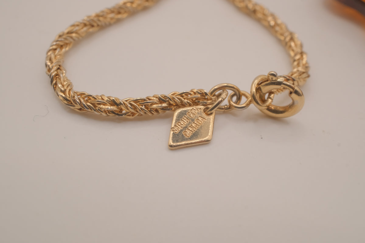 Vintage four-leaf clover pendant on Sarah Cov chain