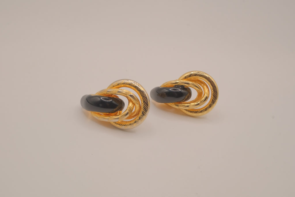 Vintage 1980s retro-style statement earrings