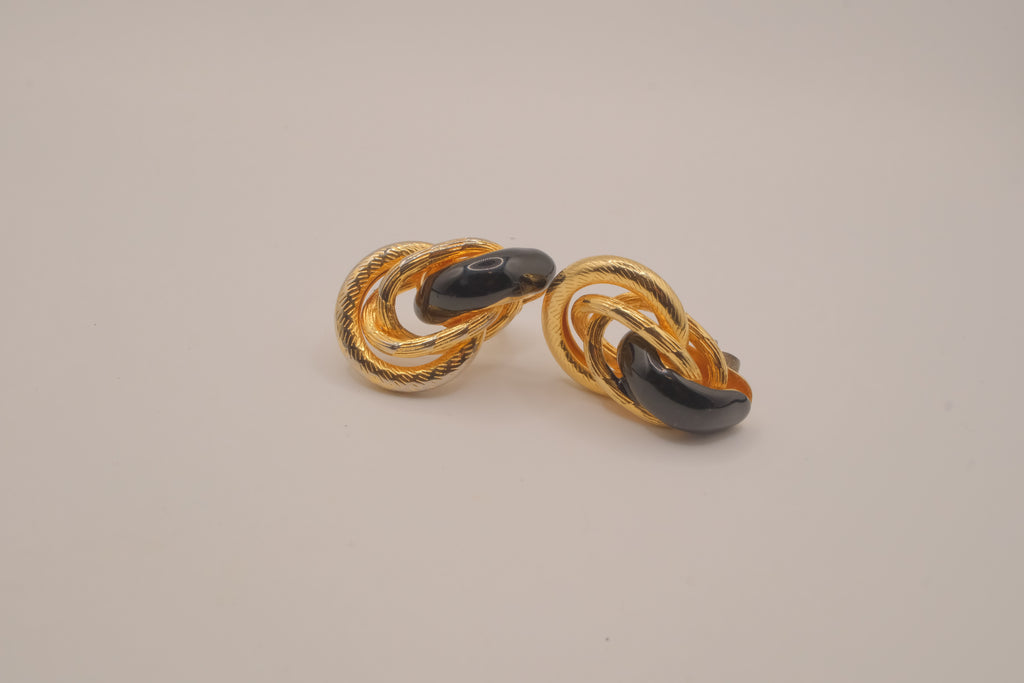 Vintage 1980s retro-style statement earrings