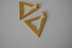 Vintage Gold tone triangle hoop earrings&nbsp;