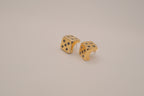 Vintage gold dice stud earrings