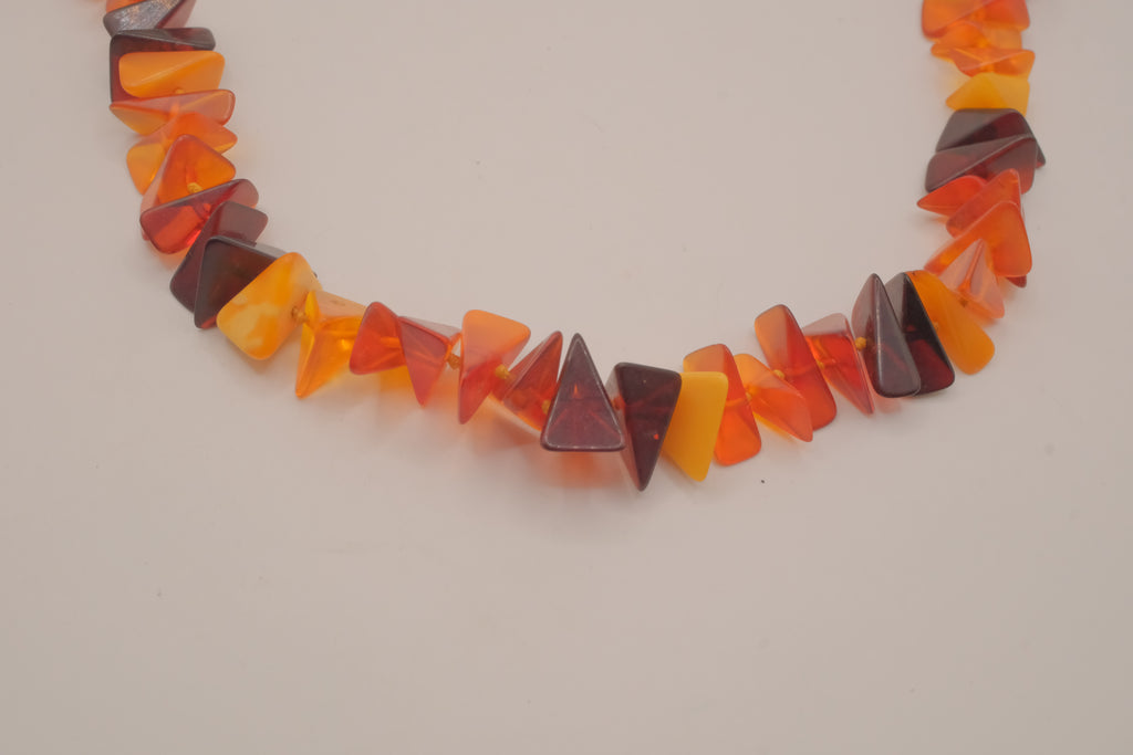 Vintage amber chip necklace