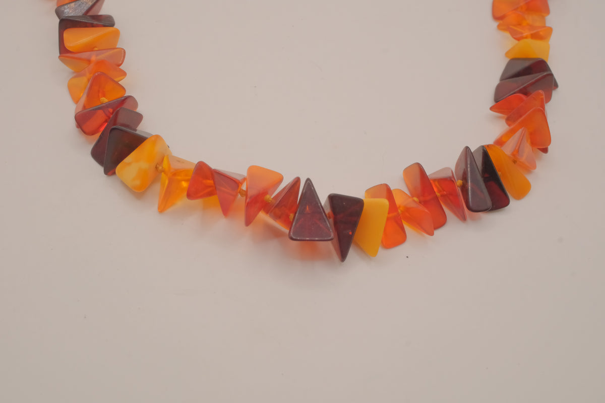 Vintage amber chip necklace