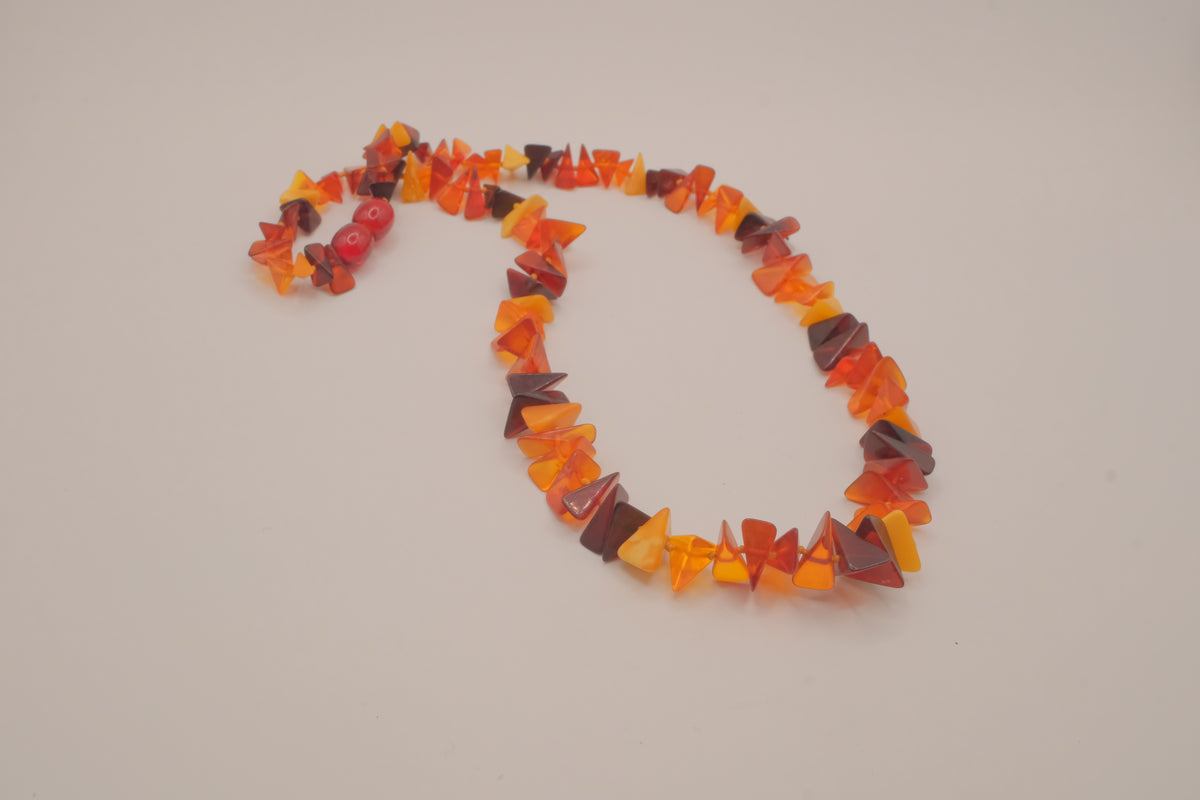 Vintage amber chip necklace