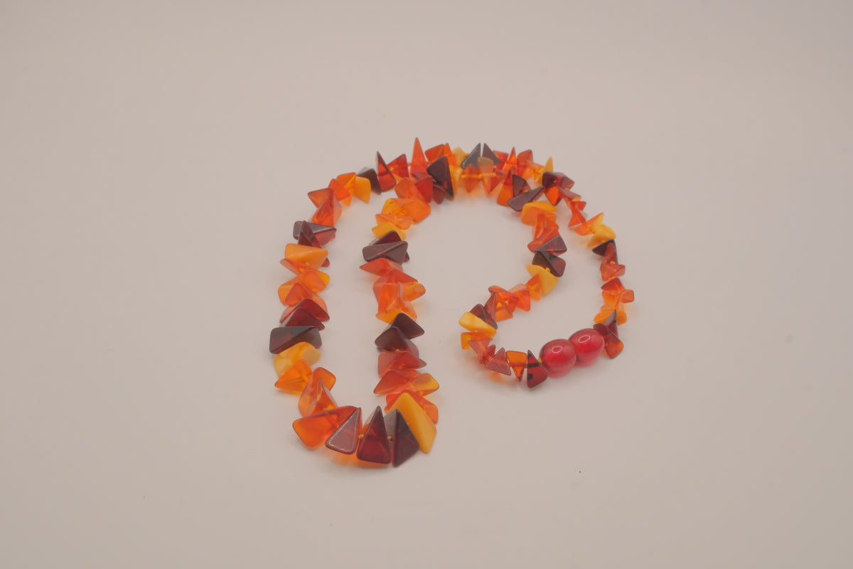 Vintage amber chip necklace