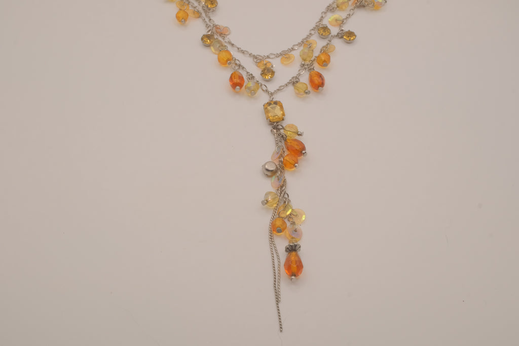 Beaded Y-shaped lariat necklace