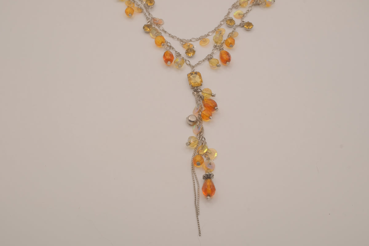 Beaded Y-shaped lariat necklace