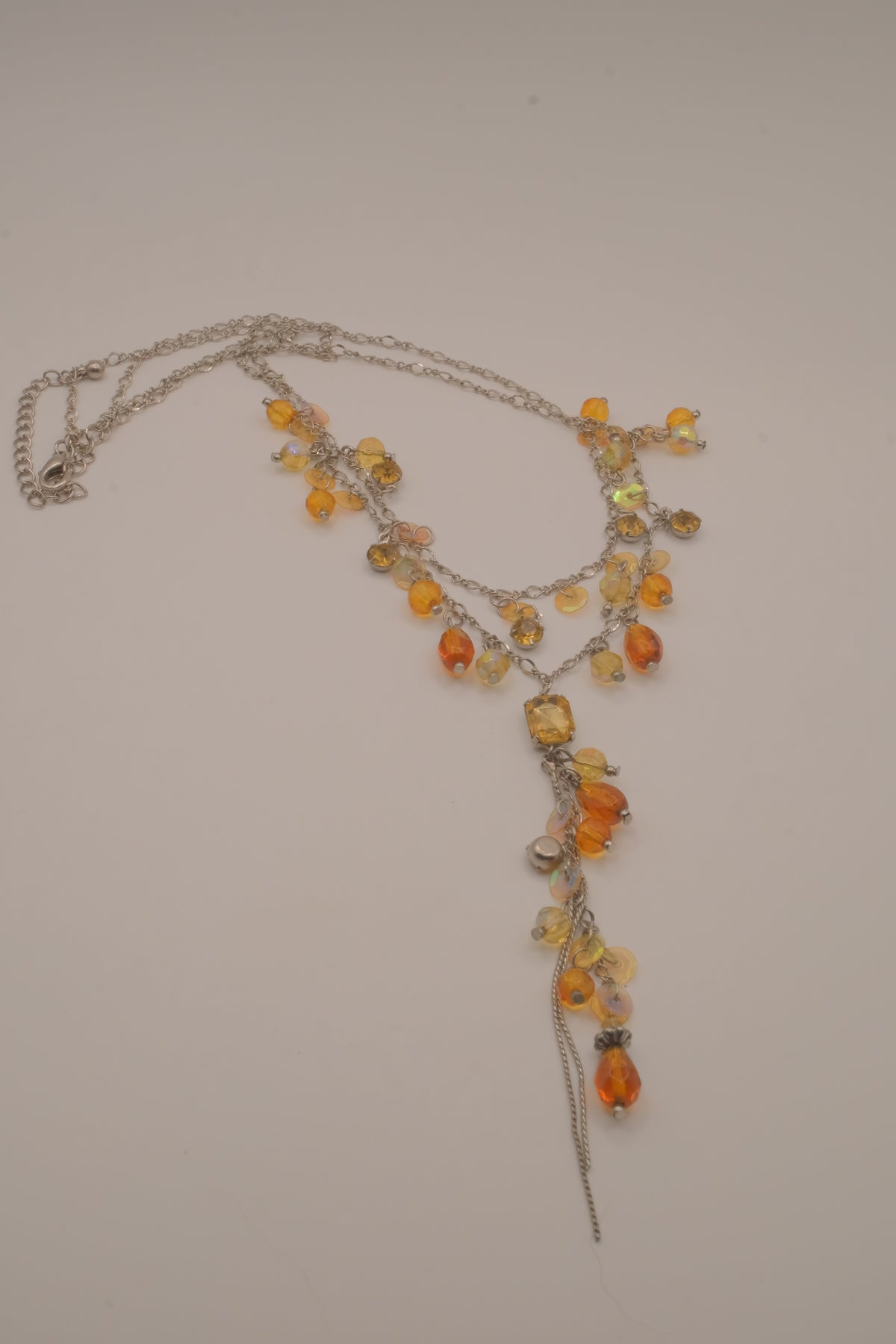 Beaded Y-shaped lariat necklace