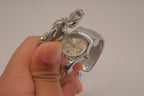 Vintage Figaro Couture rhinestone peek-a-boo bangle bracelet watch&nbsp;