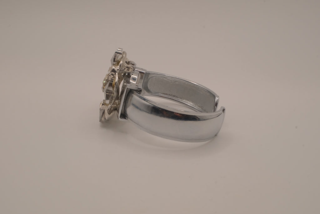Vintage Figaro Couture rhinestone peek-a-boo bangle bracelet watch&nbsp;