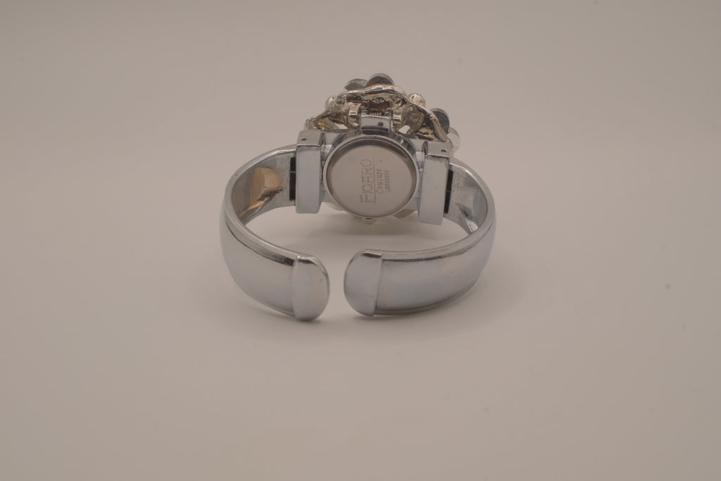 Vintage Figaro Couture rhinestone peek-a-boo bangle bracelet watch&nbsp;