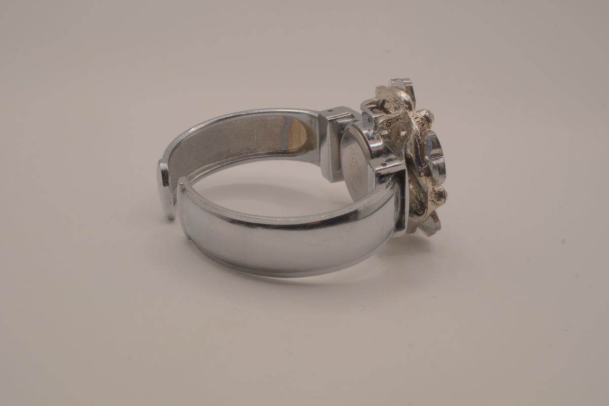 Vintage Figaro Couture rhinestone peek-a-boo bangle bracelet watch&nbsp;