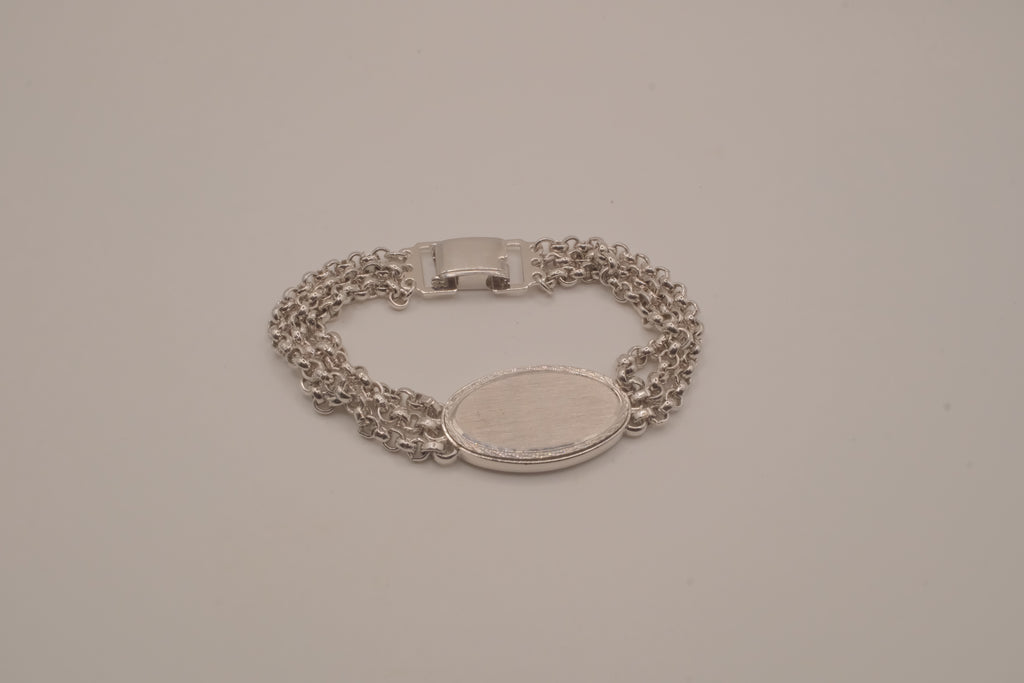 Vintage Speidel USA triple-chain ID bracelet