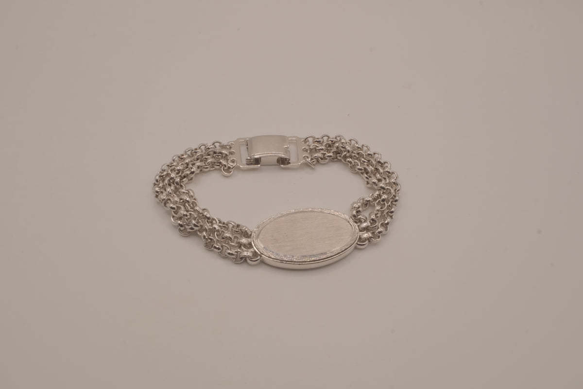 Vintage Speidel USA triple-chain ID bracelet