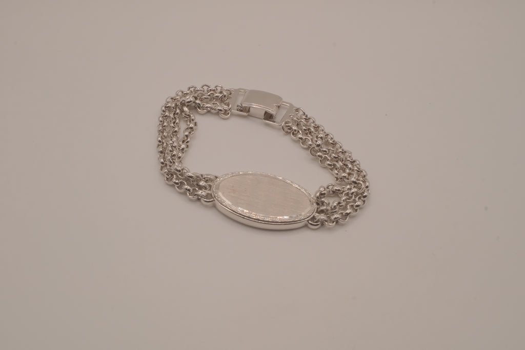 Vintage Speidel USA triple-chain ID bracelet