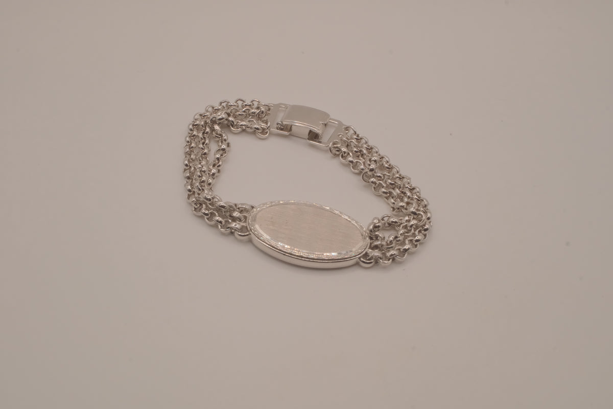 Vintage Speidel USA triple-chain ID bracelet