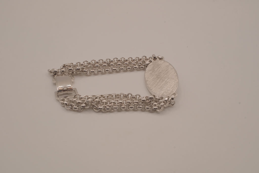 Vintage Speidel USA triple-chain ID bracelet