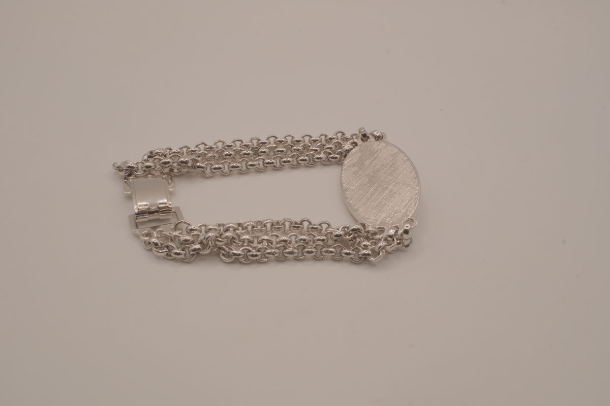 Vintage Speidel USA triple-chain ID bracelet