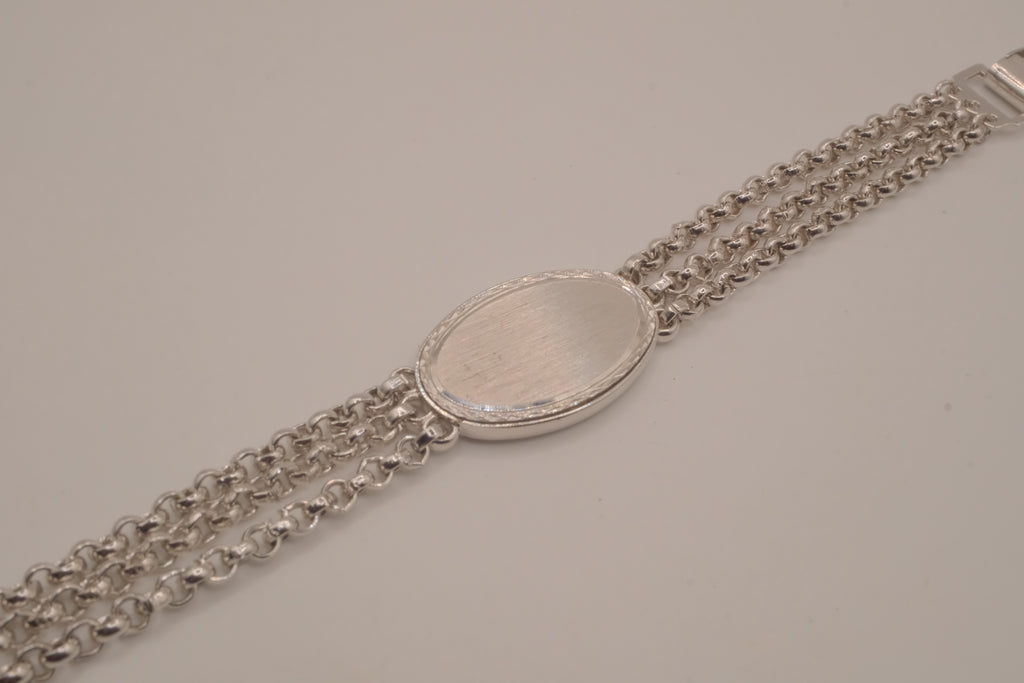 Vintage Speidel USA triple-chain ID bracelet