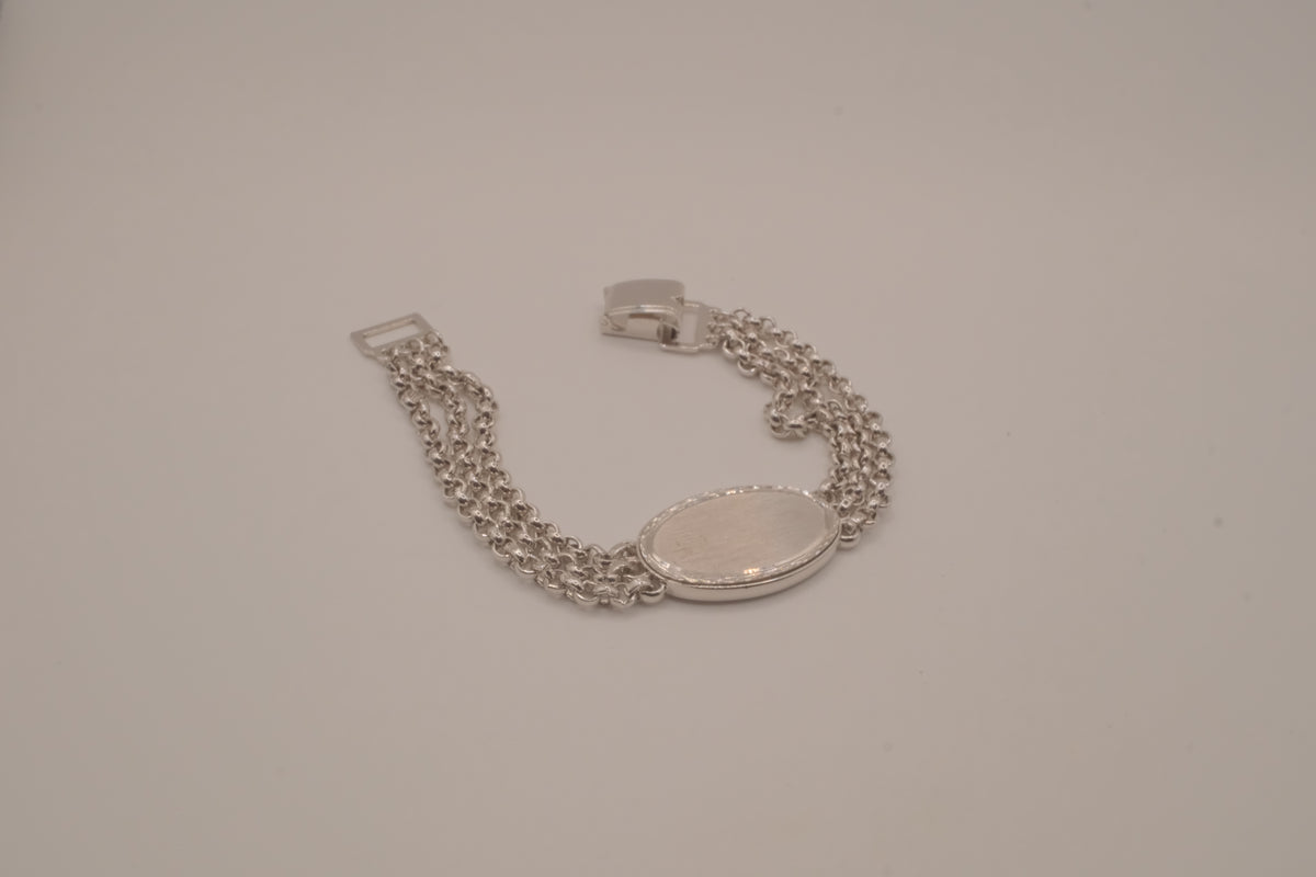 Vintage Speidel USA triple-chain ID bracelet