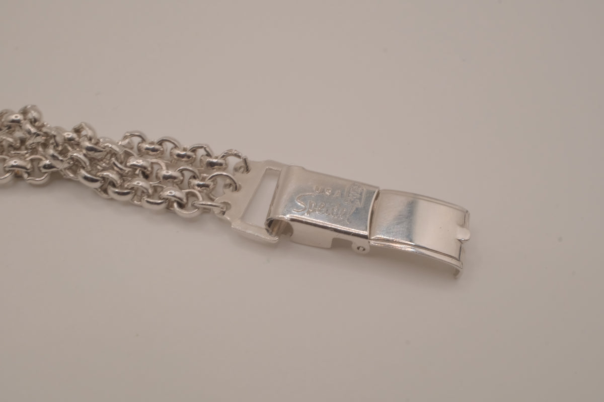 Vintage Speidel USA triple-chain ID bracelet