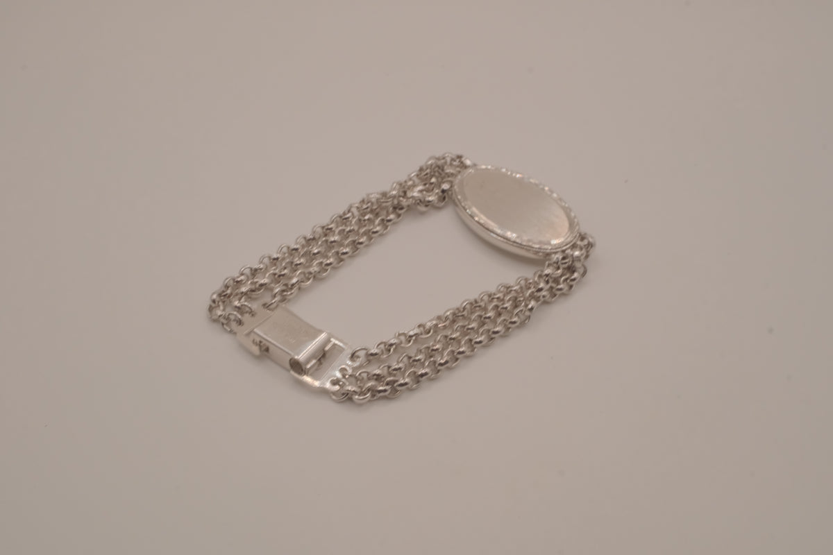 Vintage Speidel USA triple-chain ID bracelet