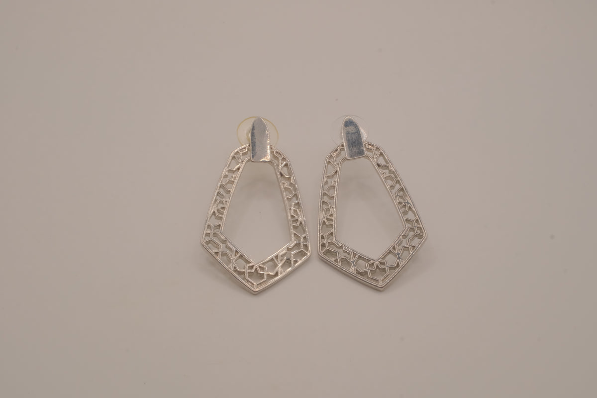Geometric open-frame drop earrings