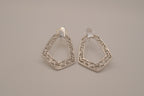 Geometric open-frame drop earrings