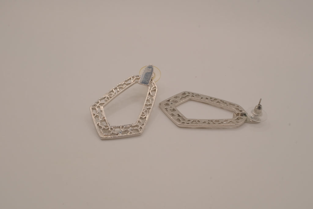 Geometric open-frame drop earrings
