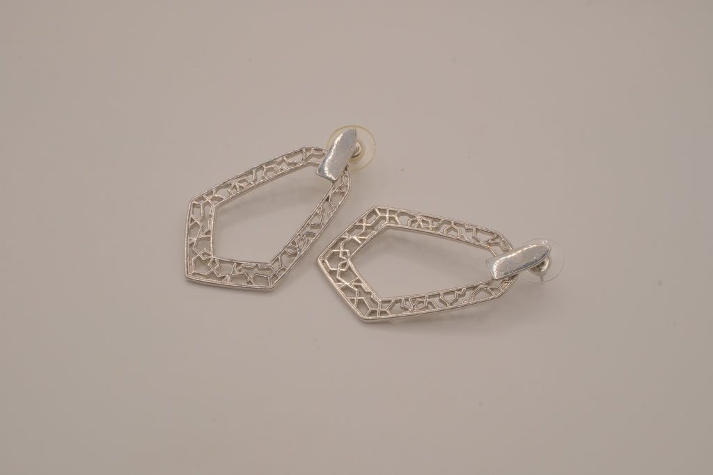 Geometric open-frame drop earrings