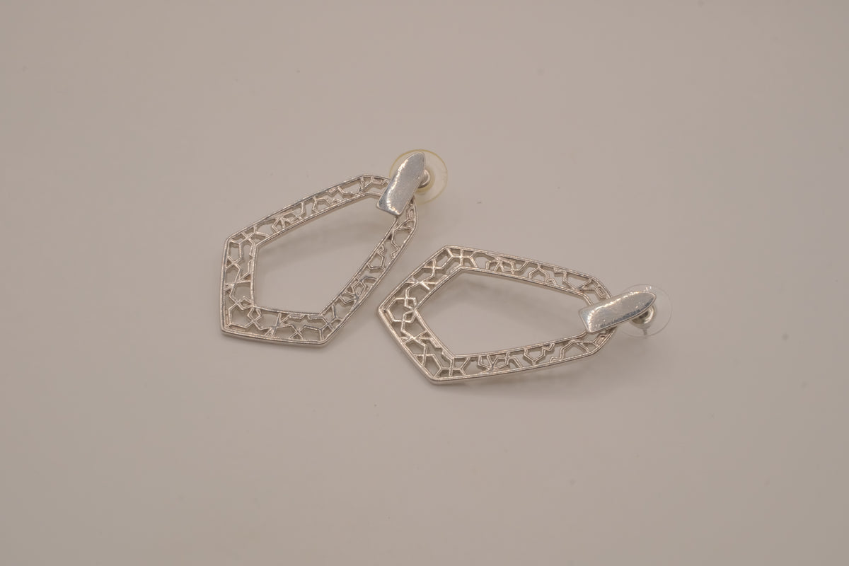 Geometric open-frame drop earrings