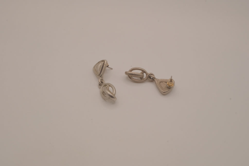 Vintage silver-tone abstract dangle earrings