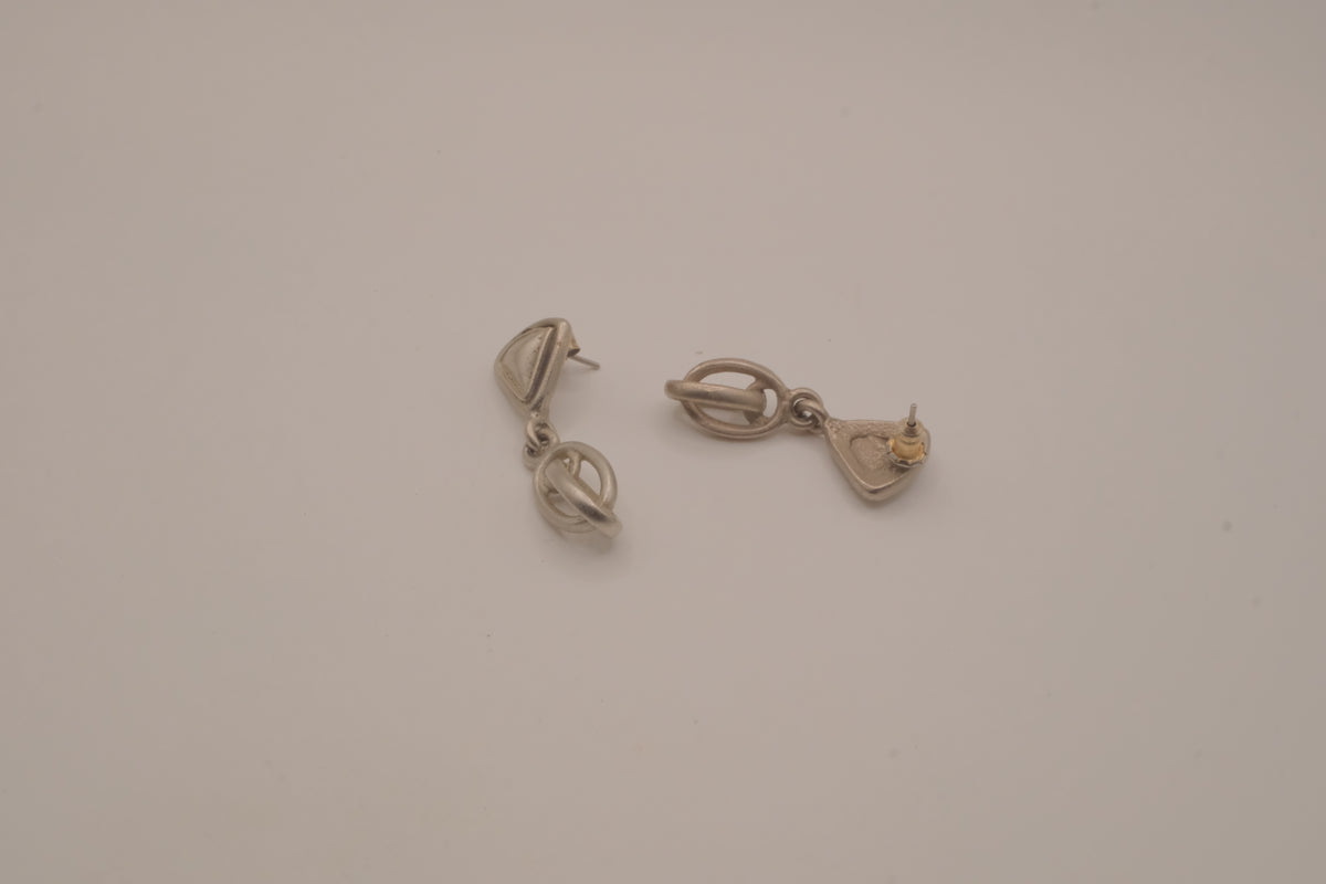 Vintage silver-tone abstract dangle earrings