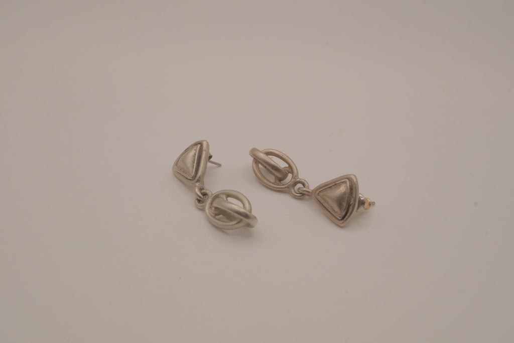 Vintage silver-tone abstract dangle earrings